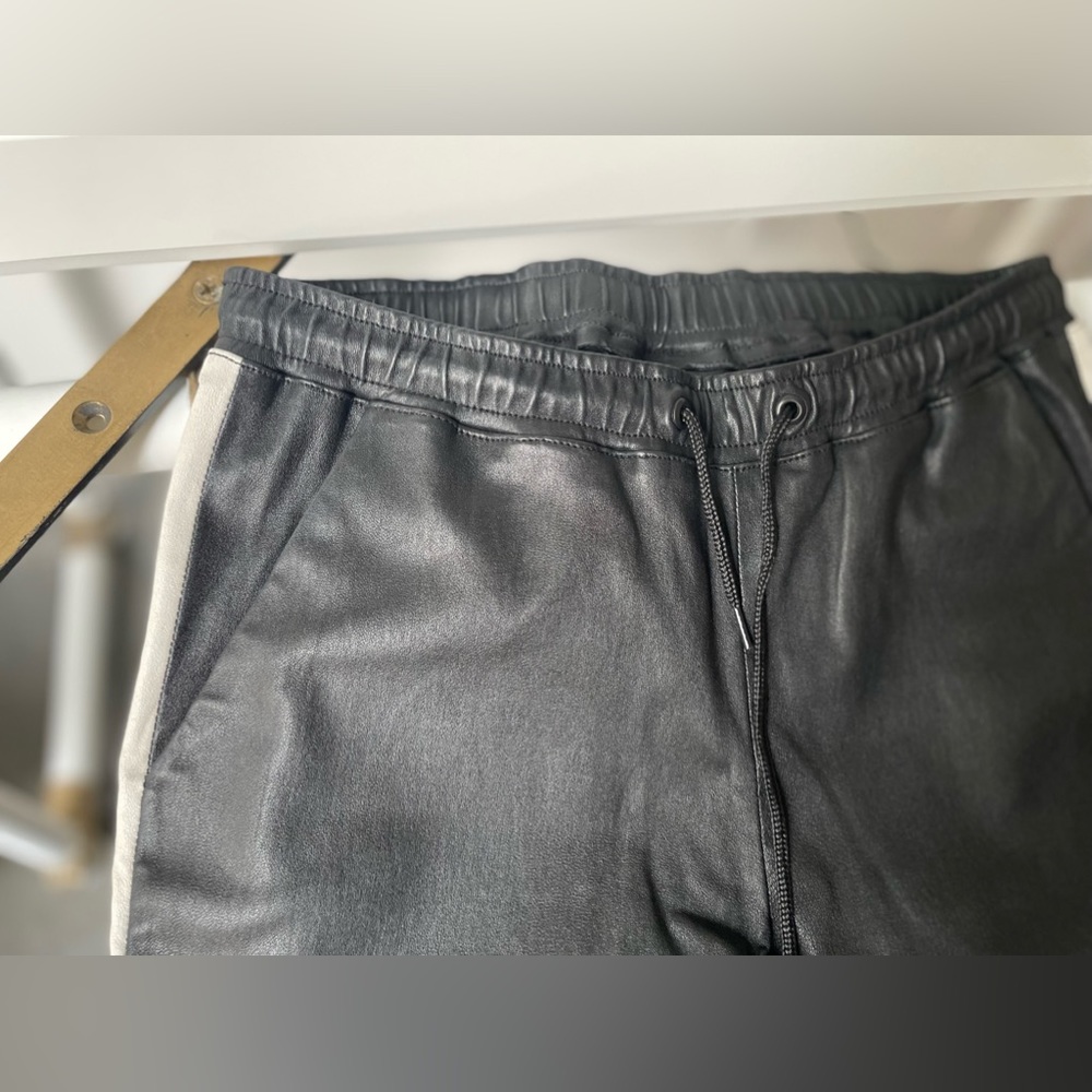 Goosecraft Leather Pants With Draw String And Whi… - image 5